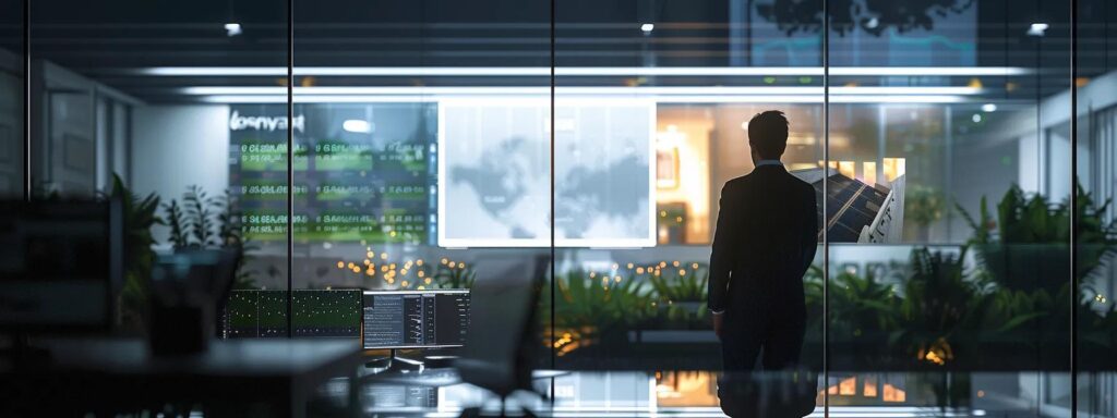 a modern office environment showcases an energy analyst reviewing digital graphs on energy consumption and insulation effectiveness, illuminated by bright overhead lights, emphasizing the stark contrast between a well-insulated and poorly insulated roof model displayed prominently in the foreground.